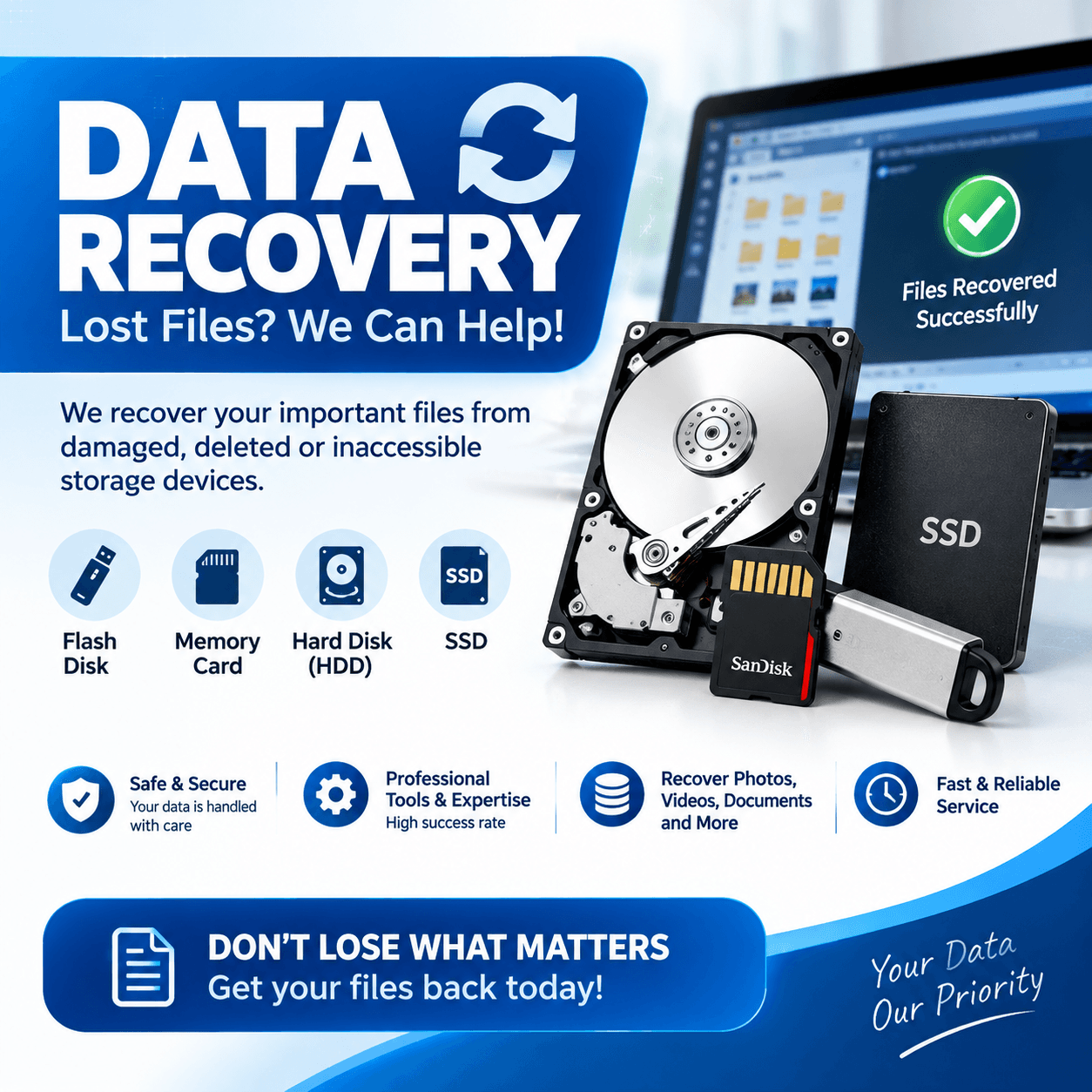 Computer Hardware, Repair & Data Recovery illustration